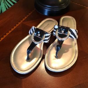 Dana Buchanan Zebra Print Thong Sandals